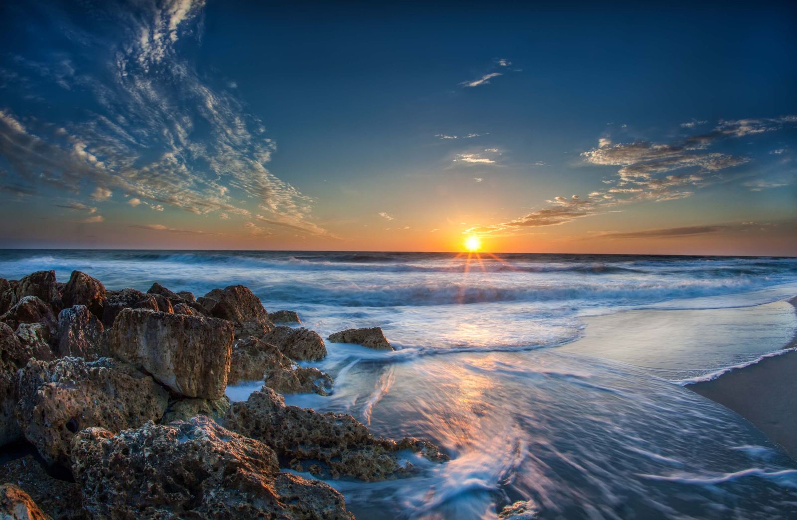 Sunset over the water at Captiva Island