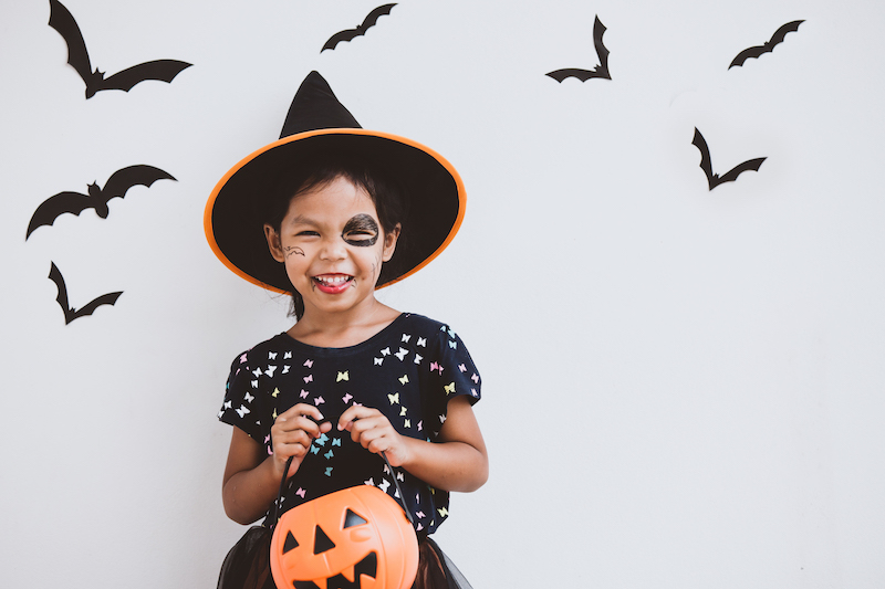 little girl on halloween